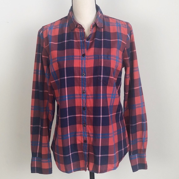J.Crew Perfect Fit Plaid Botton Down Shirt Sz S - Picture 1 of 8